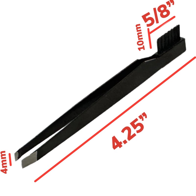 ALAZCO 1pc Tweezer & Brush Combo Grooming Tool for Men & Women - Tweezing Eyebrows DIY Professional Makeup Artists Travel Purse Makeup Bag Essential 2 in 1 tweezers – Tweezer on One End, Brush on Other End - Image 3